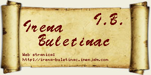 Irena Buletinac vizit kartica